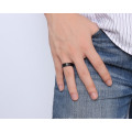 8mm IP Black Plating Mens Jewelry Fiber Tungsten Carbide Ring